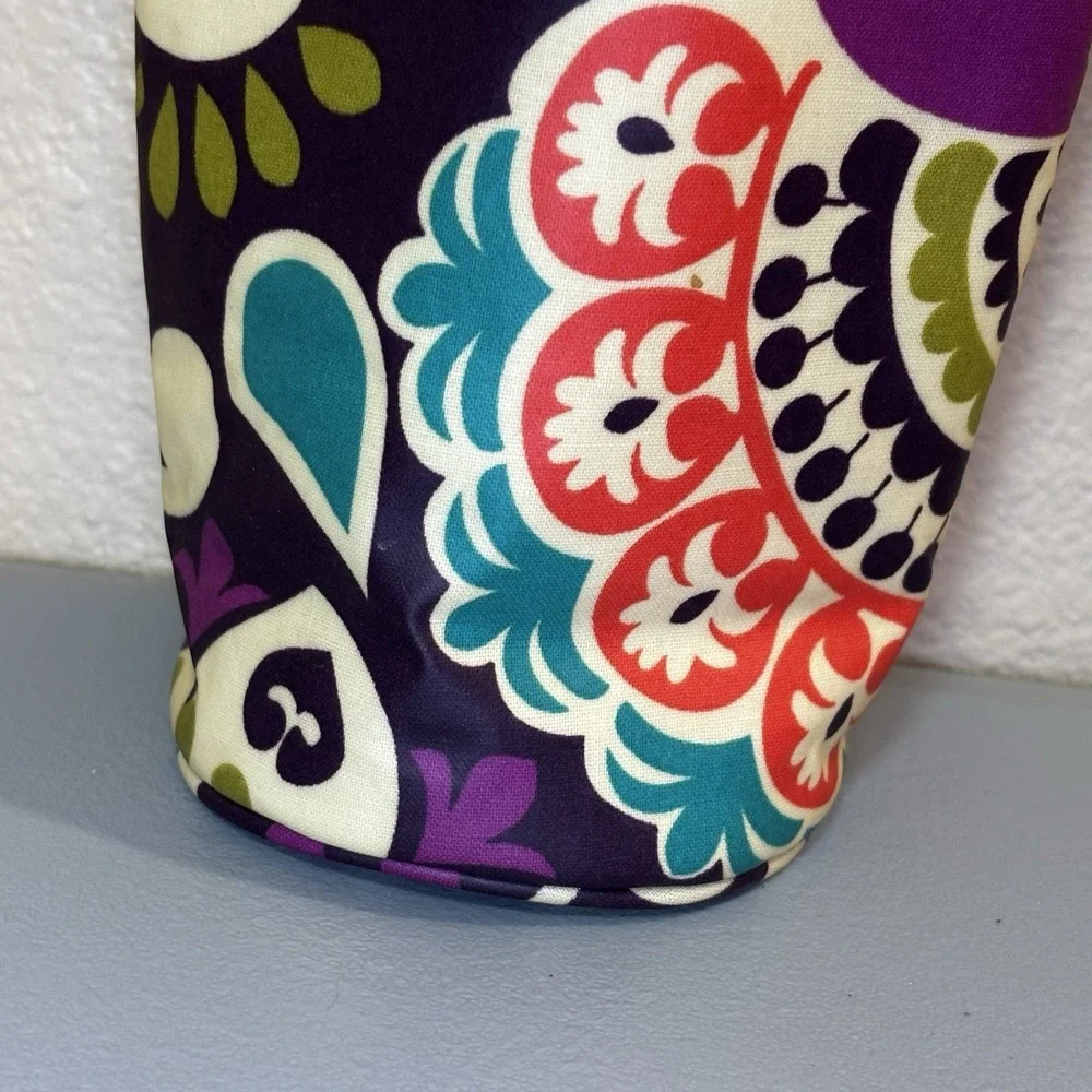 Vera Bradley Plum Crazy Purple Baby Bottle Caddy Zip Lid Waterproof Clean Tall